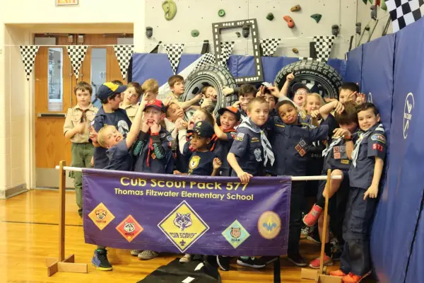 Pinewood Derby day at Thomas Fitzwater